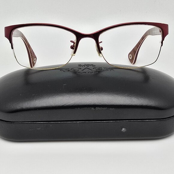 Coach HC5038 Montana 9134 Satin Burgundy Semi-Rimless Eyeglasses Frame w/ Case - Picture 1 of 16
